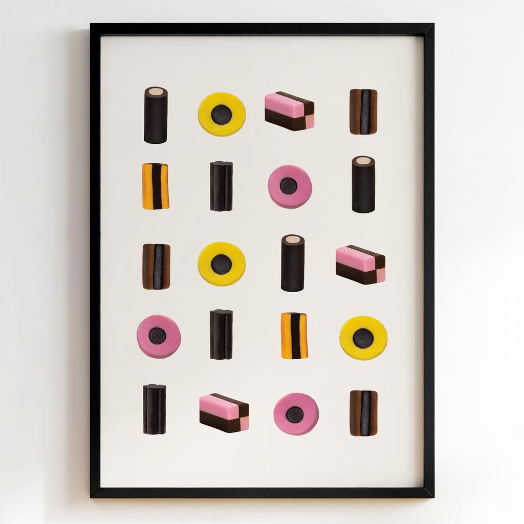 "Scandinavian Liquorice Collection" сучасний постер скандинавські цукерки PS4166