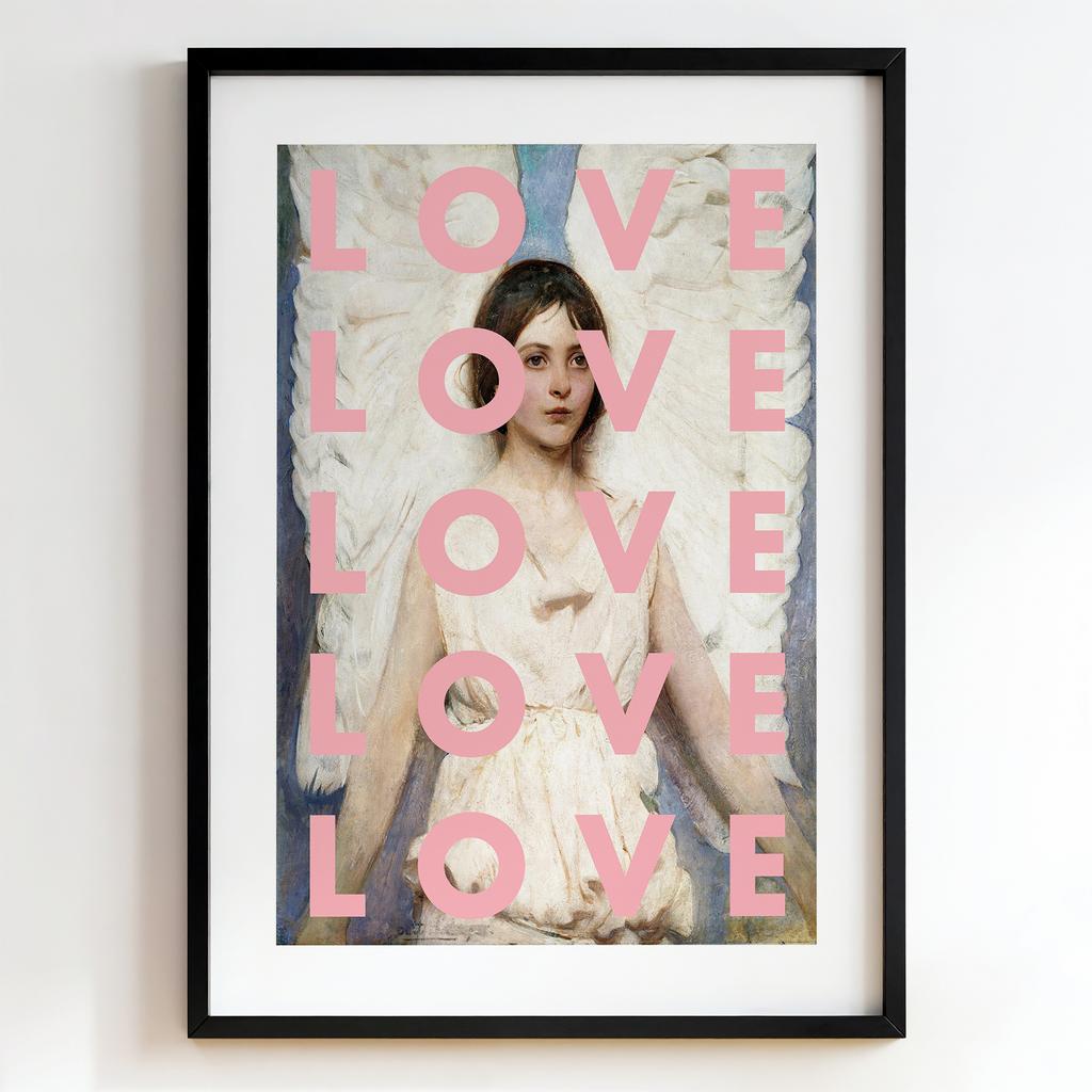 "Love Angel" класичний портрет з типографікою PS8502
