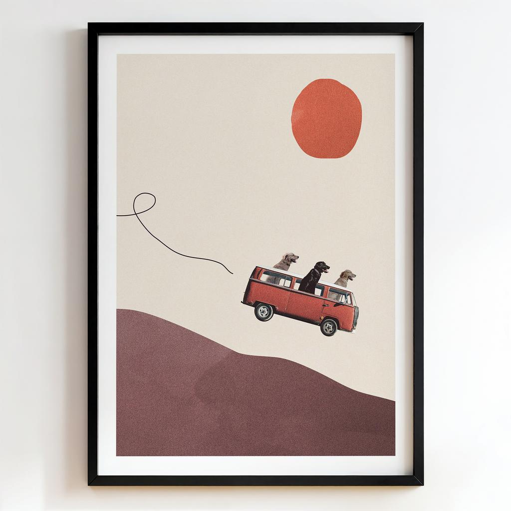 "Road Trip Companions" вінтажний мікроавтобус із собаками PS8506