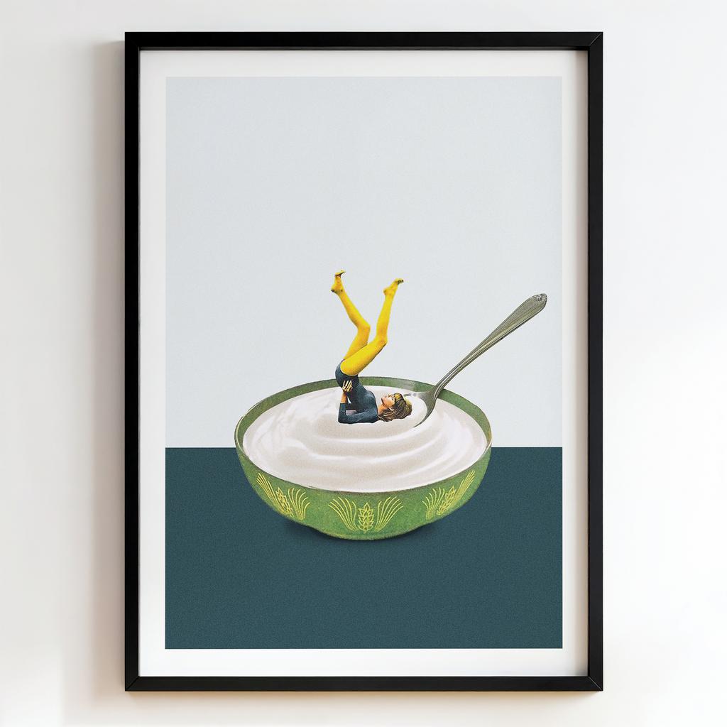 "Morning Yogurt Escape" сюрреалістичний йогуртовий колаж PS7847