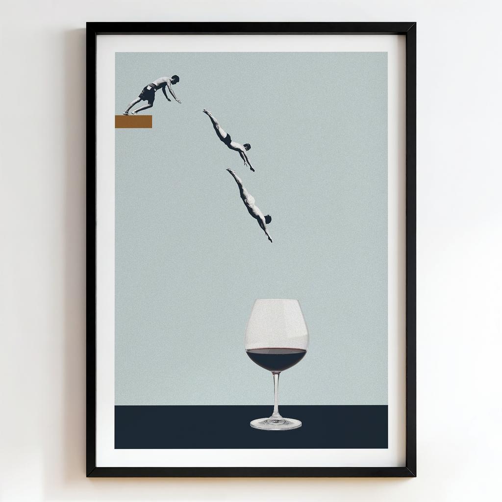 "Wine Dive" сюрреалістичний винний стрибок PS7848