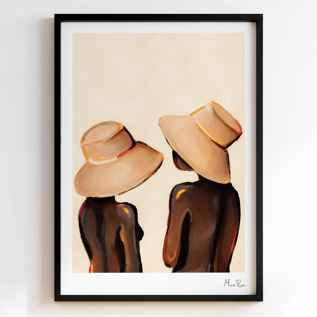 "Two Women in Sun Hats" мінімалістичний жіночий дует PS7863