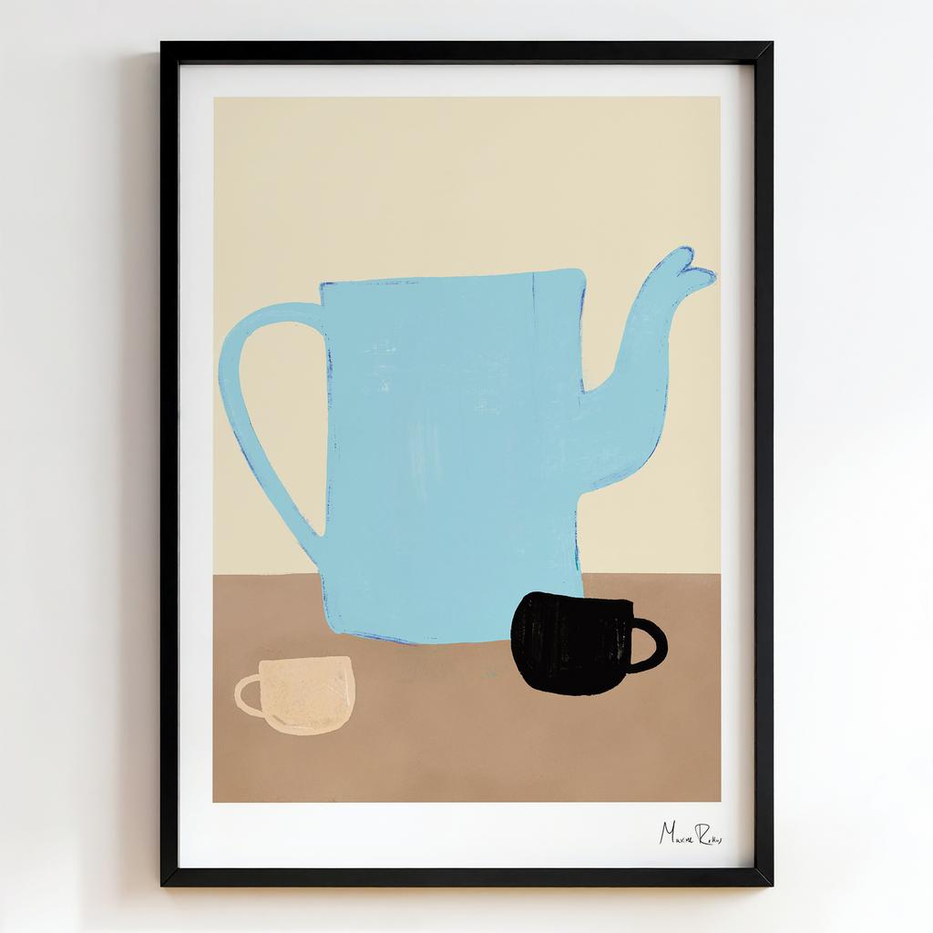 "Blue Teapot and Cups" мінімалістичний натюрморт PS7868