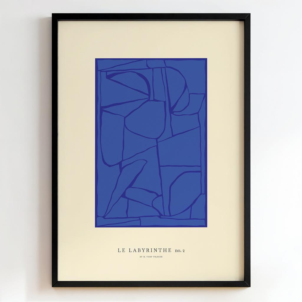 "Le Labyrinthe No. 2" синя геометрична абстракція PS7877