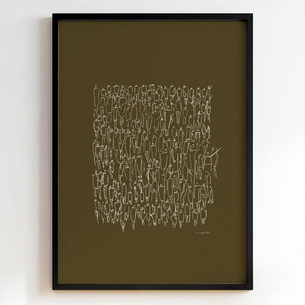 "Silent Crowd Composition" абстракція з фігурами PS7878