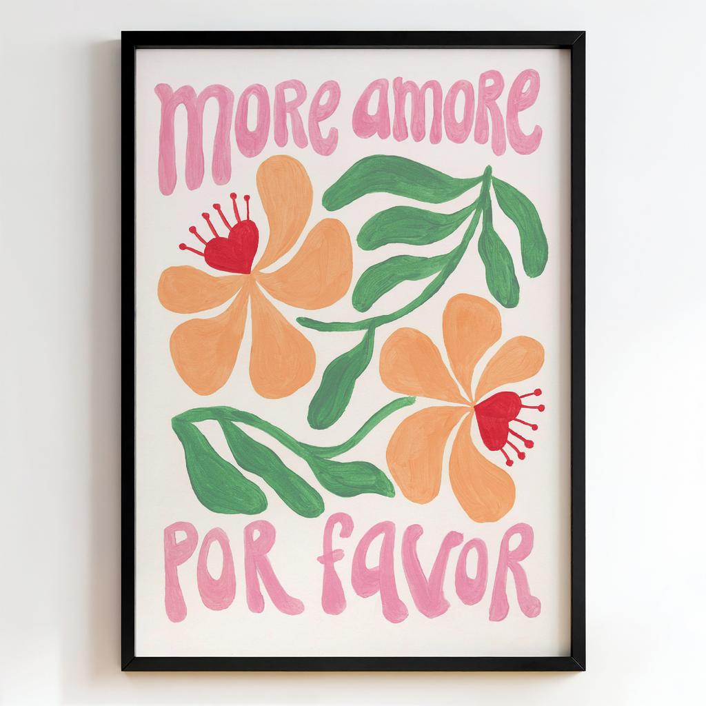 "More Amore Por Favor" квіткова типографіка PS7886