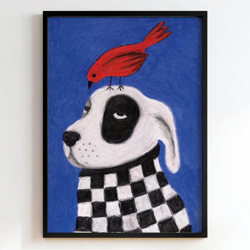 "Dog with Red Bird" пес із червоним птахом PS8465