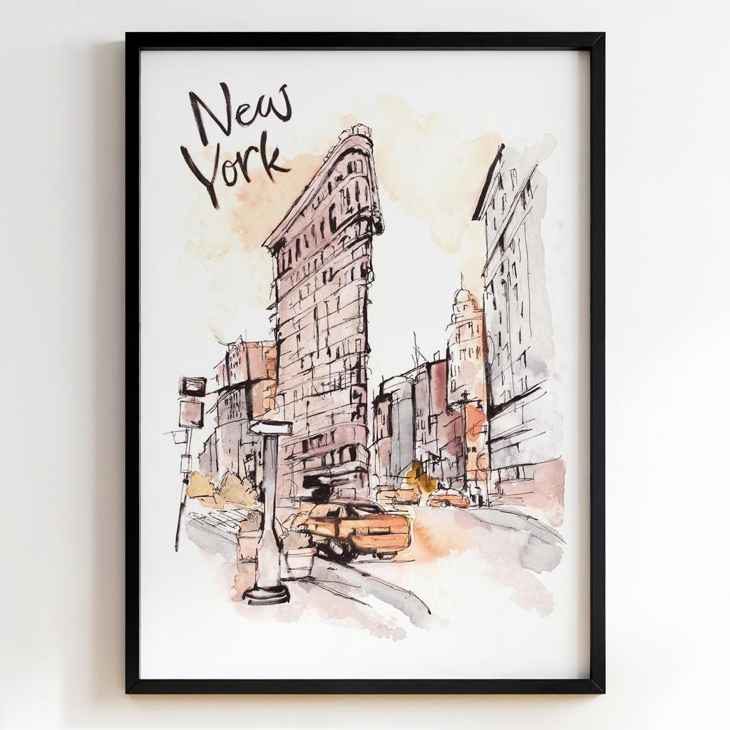 "New York Flatiron Building" міський пейзаж Нью-Йорка PS8470