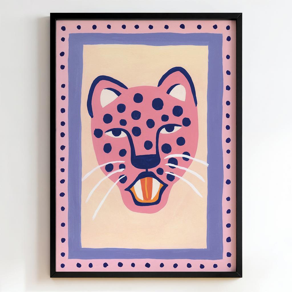 "Pink Leopard Portrait" рожевий леопард портрет PS8481