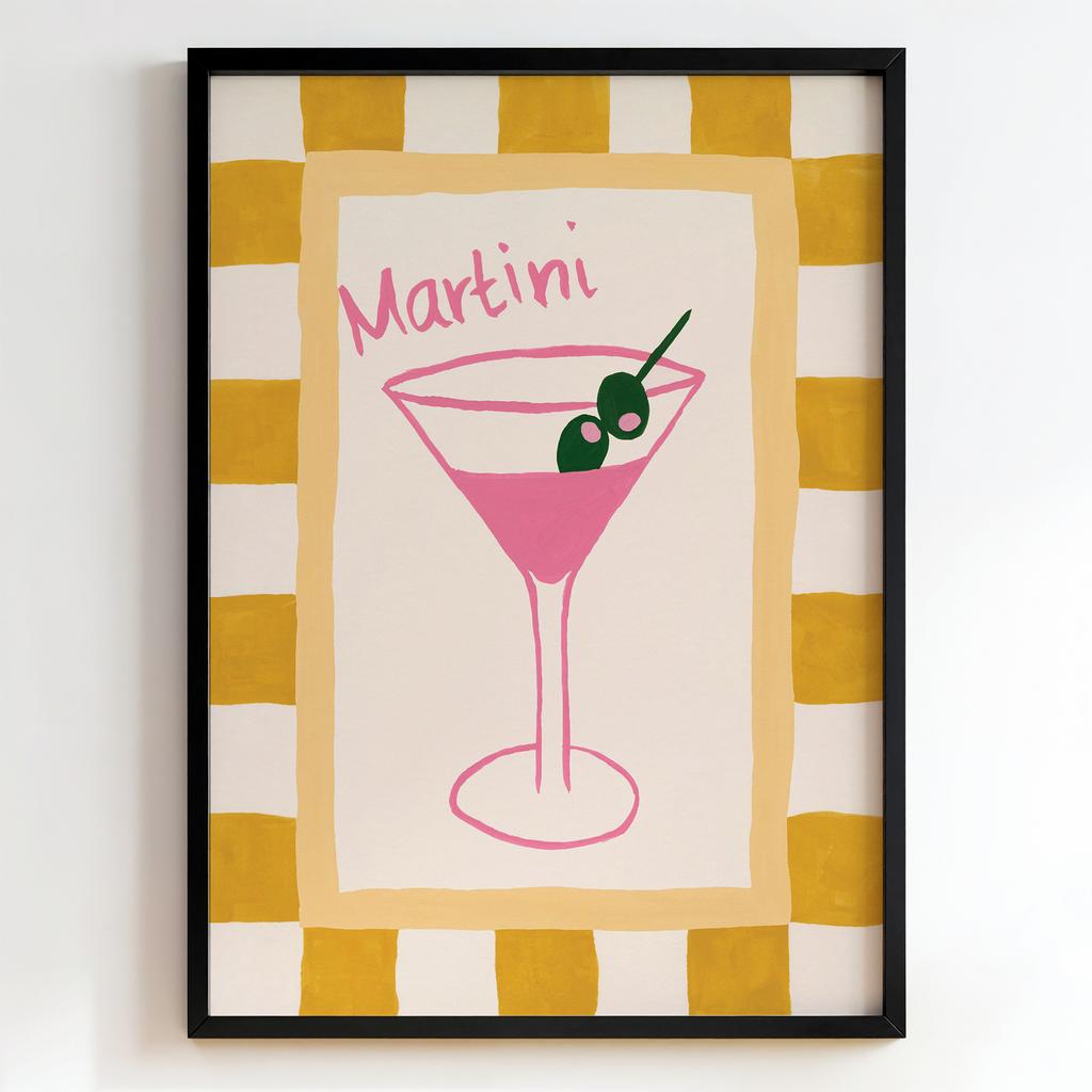 "Martini Cocktail" постер з коктейлем мартіні PS8484