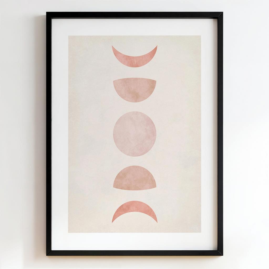 "Blush Moon Phases" абстракція фаз місяця PS8485
