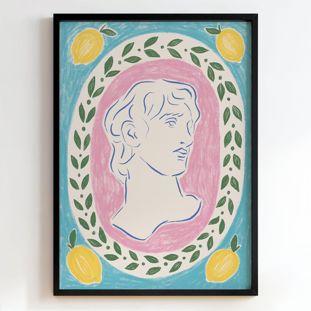 "Lemon Laurel Portrait" античний портрет з лимонами PS8494