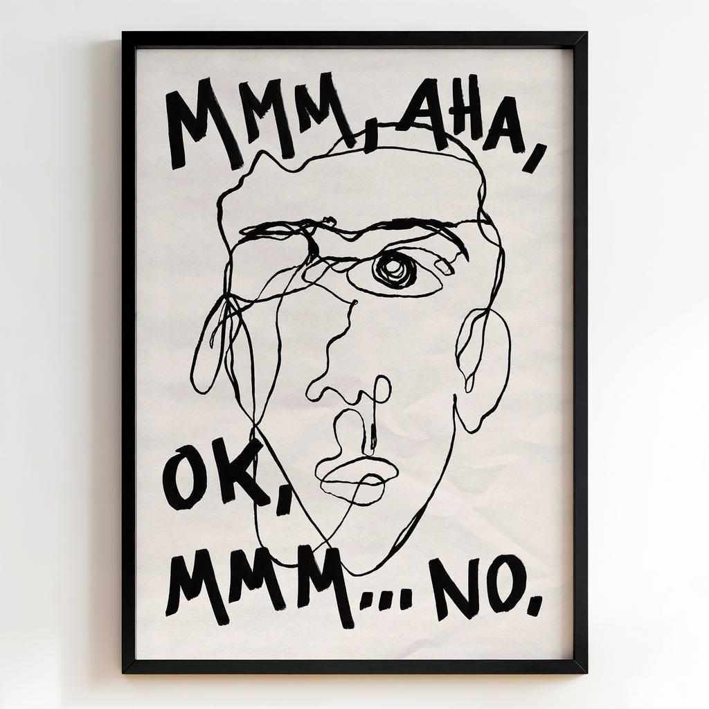 "MMM Ah OK MMM No" абстрактний лінійний портрет PS8495
