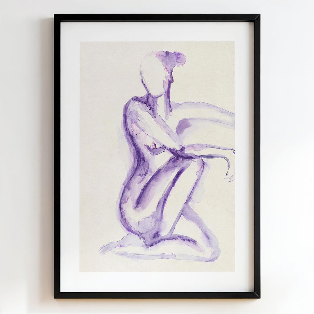 "Purple Figure Study" акварельна фігура ню PS8503
