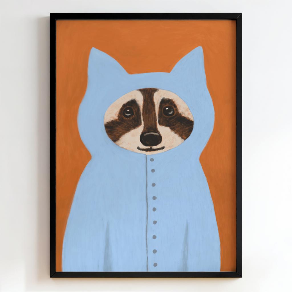 "Blue Hooded Raccoon" єнот у блакитному капюшоні PS8465