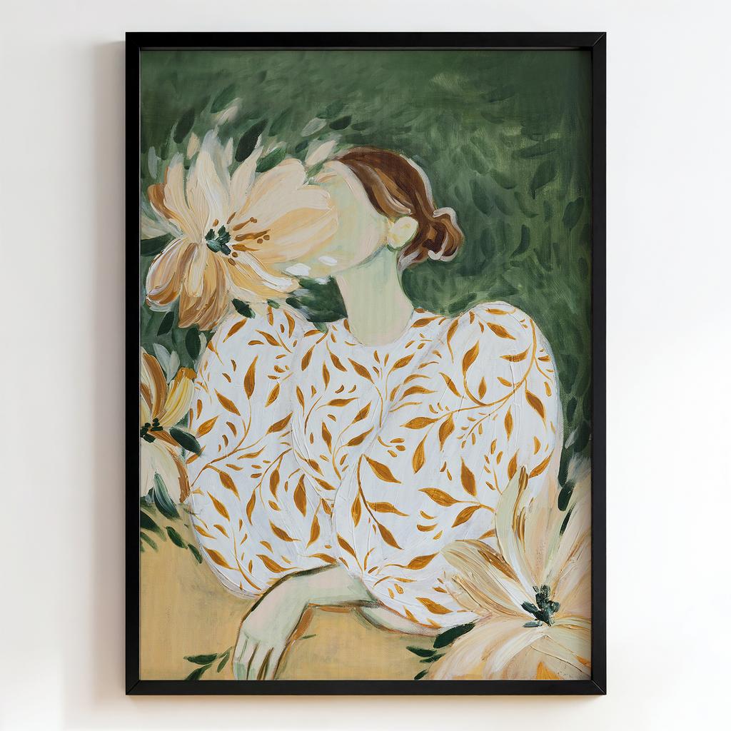 "Hidden Behind the Bloom" дівчина з великою квіткою PS8491