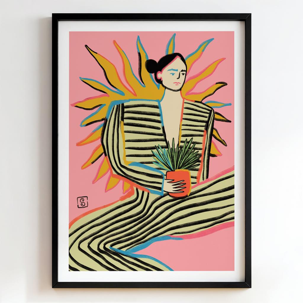 "Sunlit Botanical Muse" жіночий ботанічний портрет PS6847