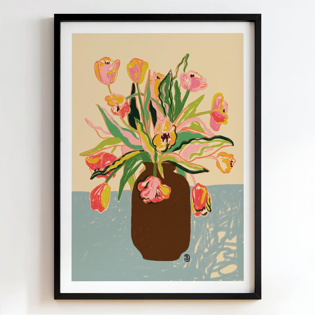 "Pastel Tulip Bouquet" квітковий натюрморт PS6848