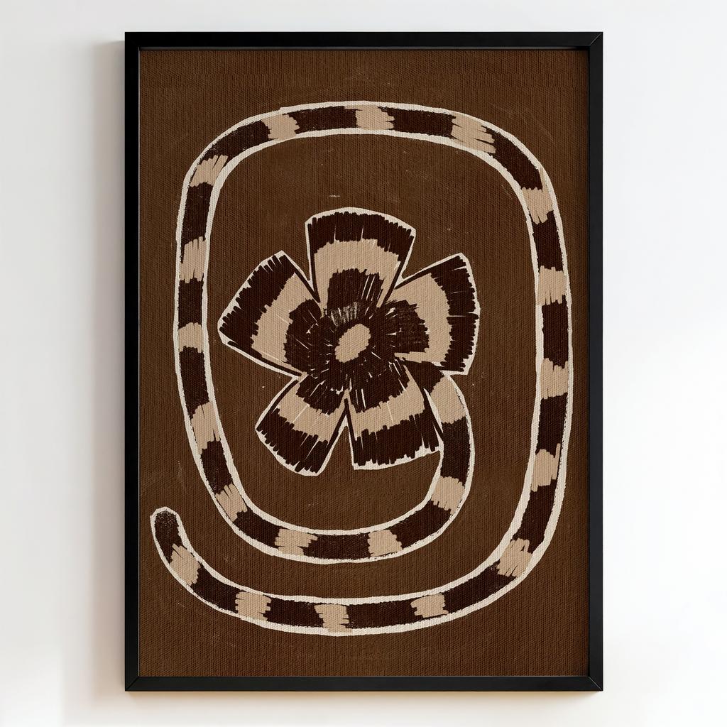 "Striped Floral Spiral" абстрактна квіткова графіка PS6852