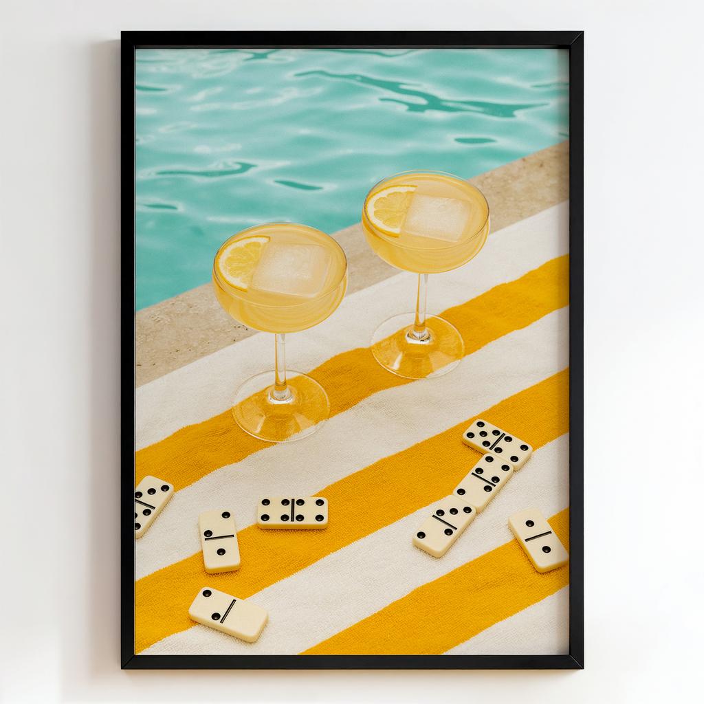 "Poolside Aperitivo" літній постер біля басейну PS6862
