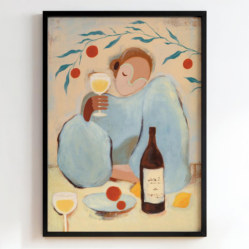 "Wine & Citrus Reverie" сучасний постер з вином PS6865