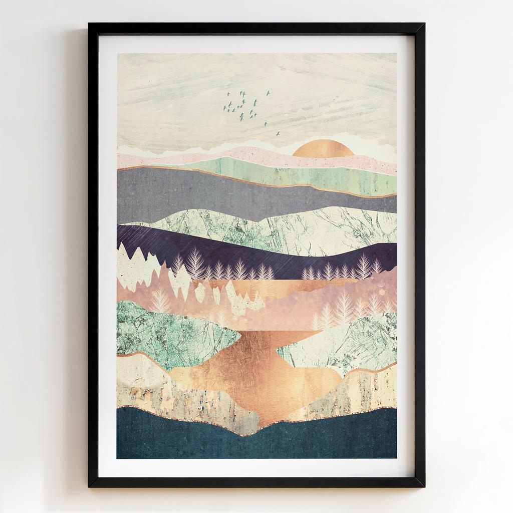 "Golden River Layers" абстрактний гірський пейзаж PS8625