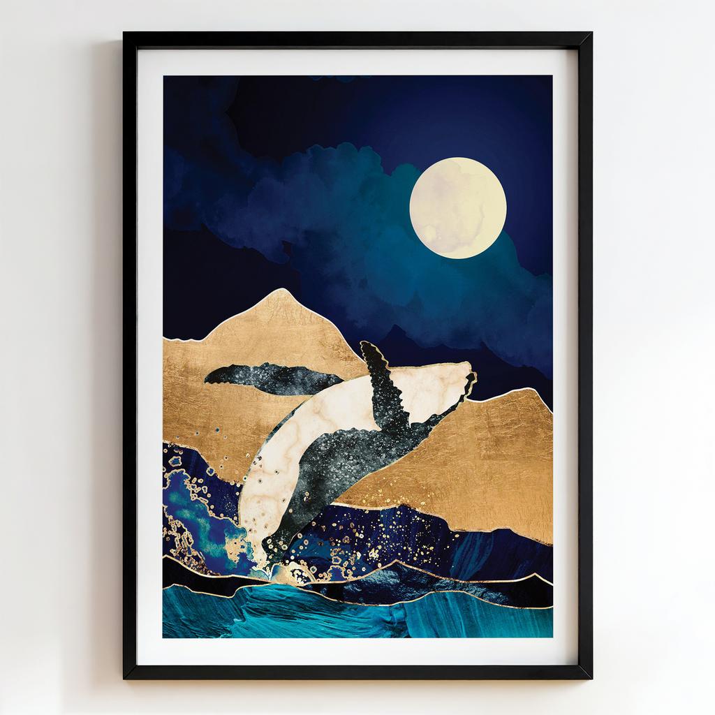 "Moonlit Whale Ascent" кит під місячним небом PS8628