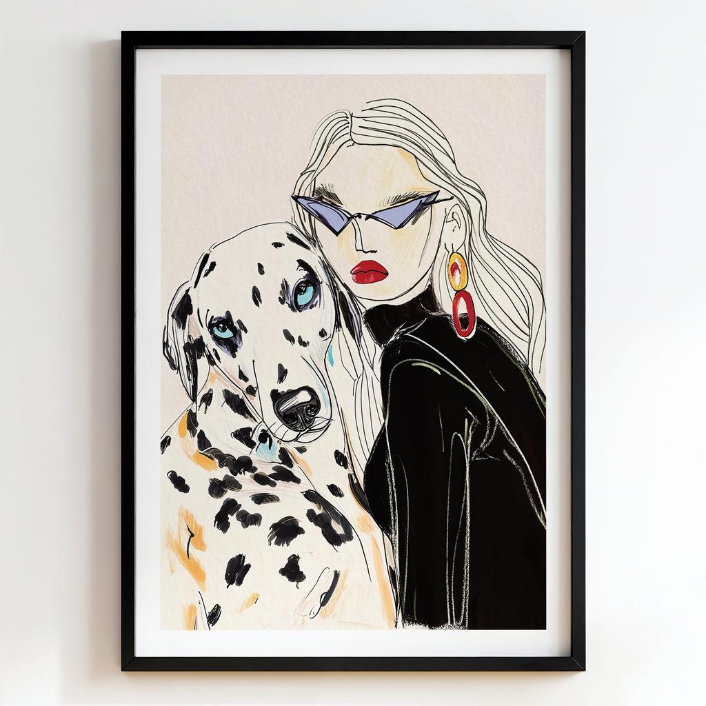 "Fashion Muse with Dalmatian" модний портрет із далматином PS8641