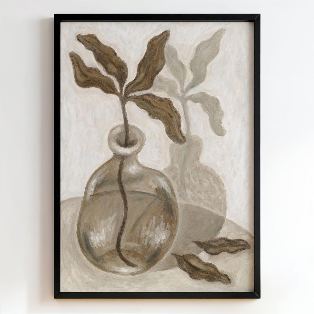 "Botanical Still Life in Glass Vase" ботанічний натюрморт у скляній вазі PS1537
