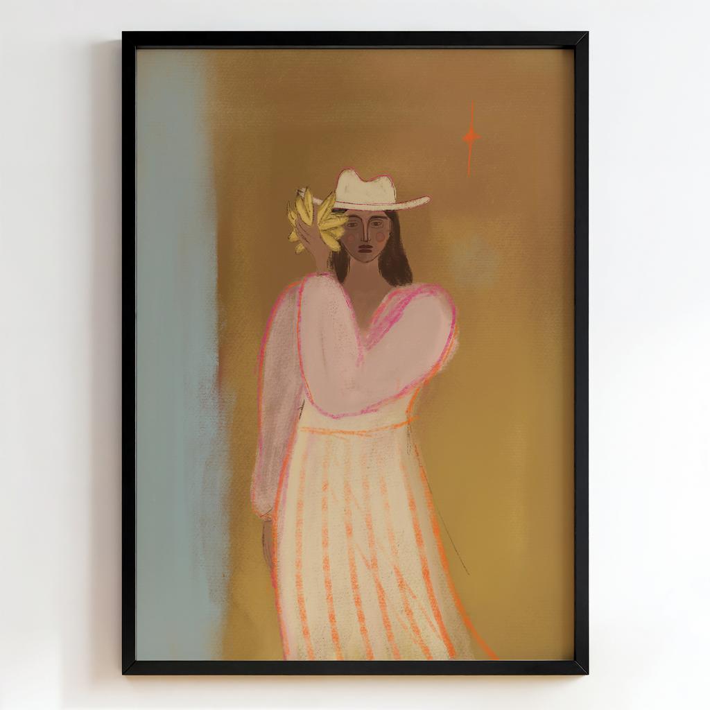 "Cowgirl with Bananas" сучасна дівчина з бананами PS1549
