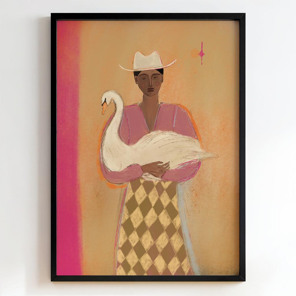 "White Swan Cowgirl" дівчина з білим лебедем PS6184