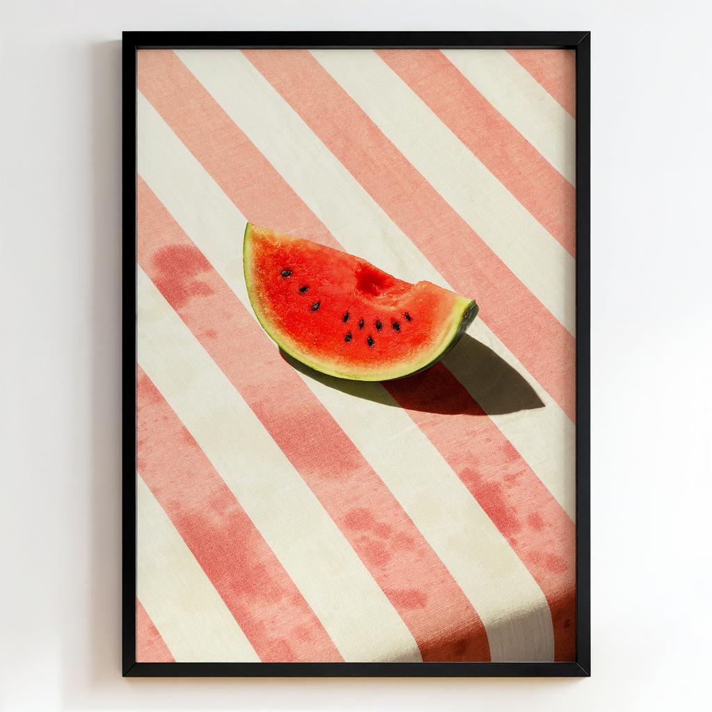 "Summer Watermelon Slice" скибка кавуна на смугастій тканині PS8127
