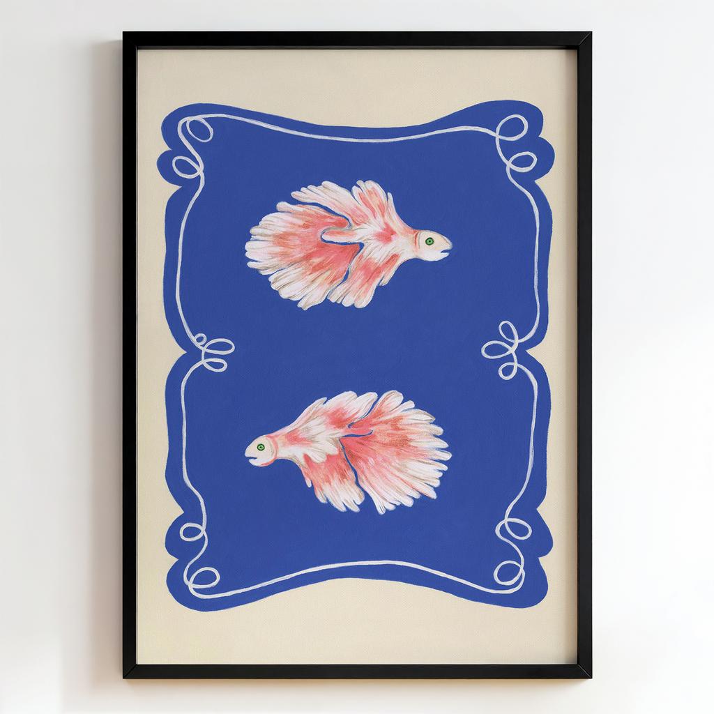 "Pink Betta Fish Pair" пара рожевих бійцівських рибок PS9251