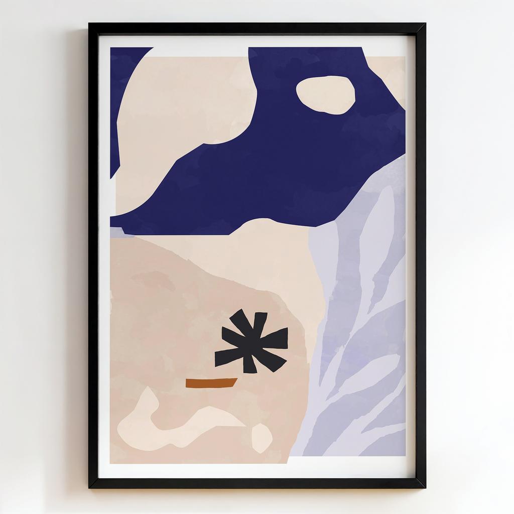 "Indigo Botanical Shapes" ботанічна абстракція PS4583