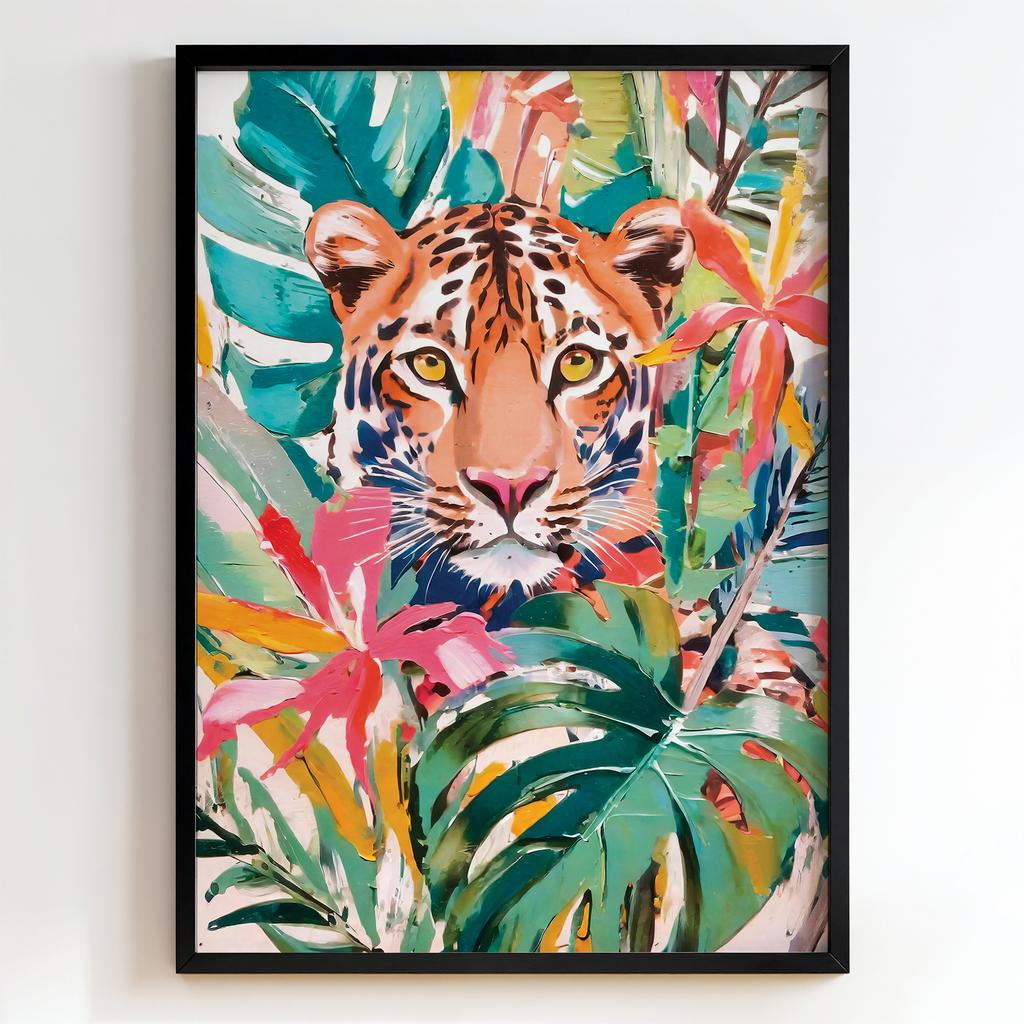"Tropical Tiger" тропічний тигр серед листя PS7081