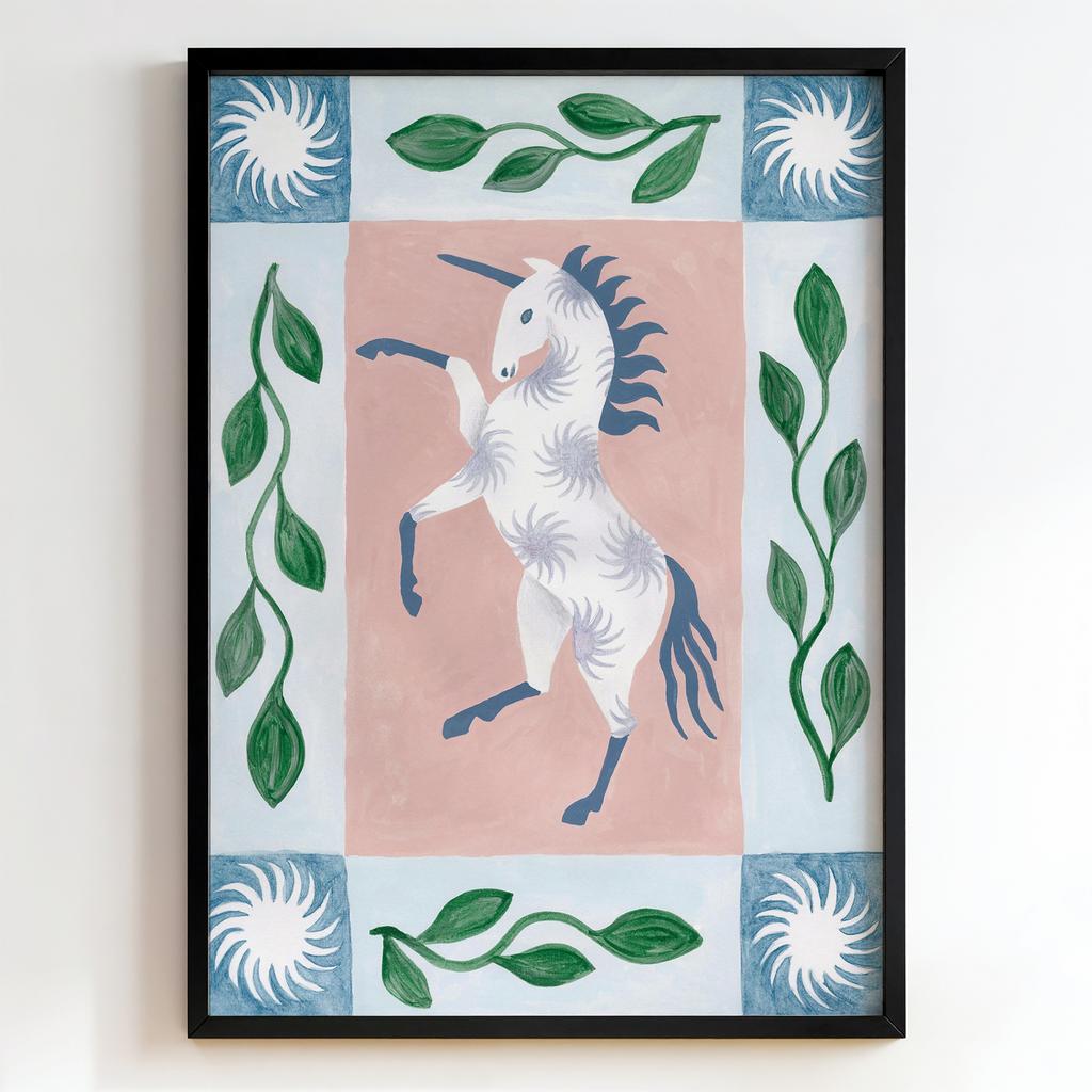 "Botanical Unicorn" декоративний постер з єдинорогом PS7085
