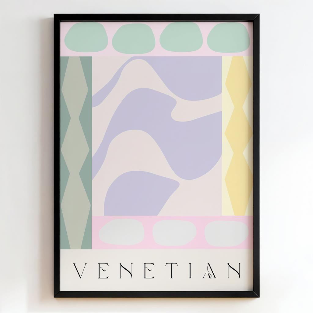 "Venetian Pastels" абстрактний геометричний постер PS7088