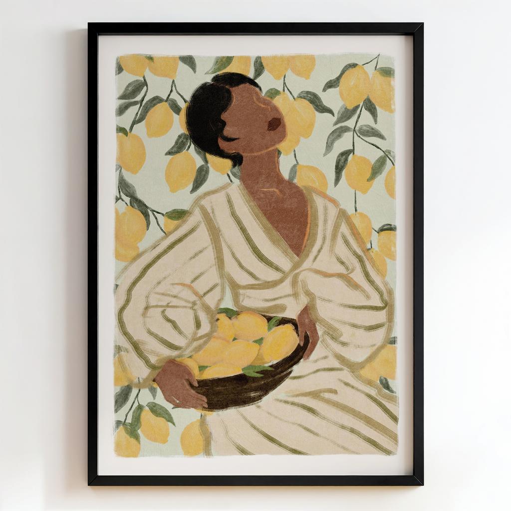 "Lemon Harvest" жінка з кошиком лимонів PS7506