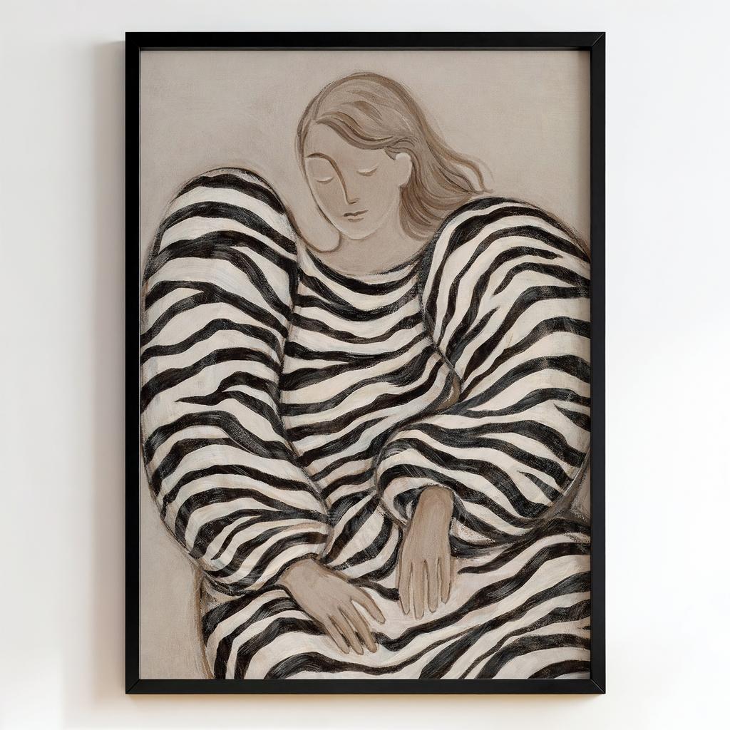 "Striped Reverie" жінка в смугастому одязі PS7512