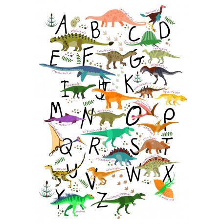 73.01.- Панель на одеяло - Алфавит Дино