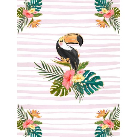 73.04.- Панель на одеяло - Гаваи, туканы