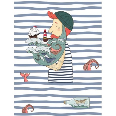 73.08.- Панель на одеяло - Моряк