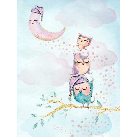 73.12.- Панель на одеяло - Совы