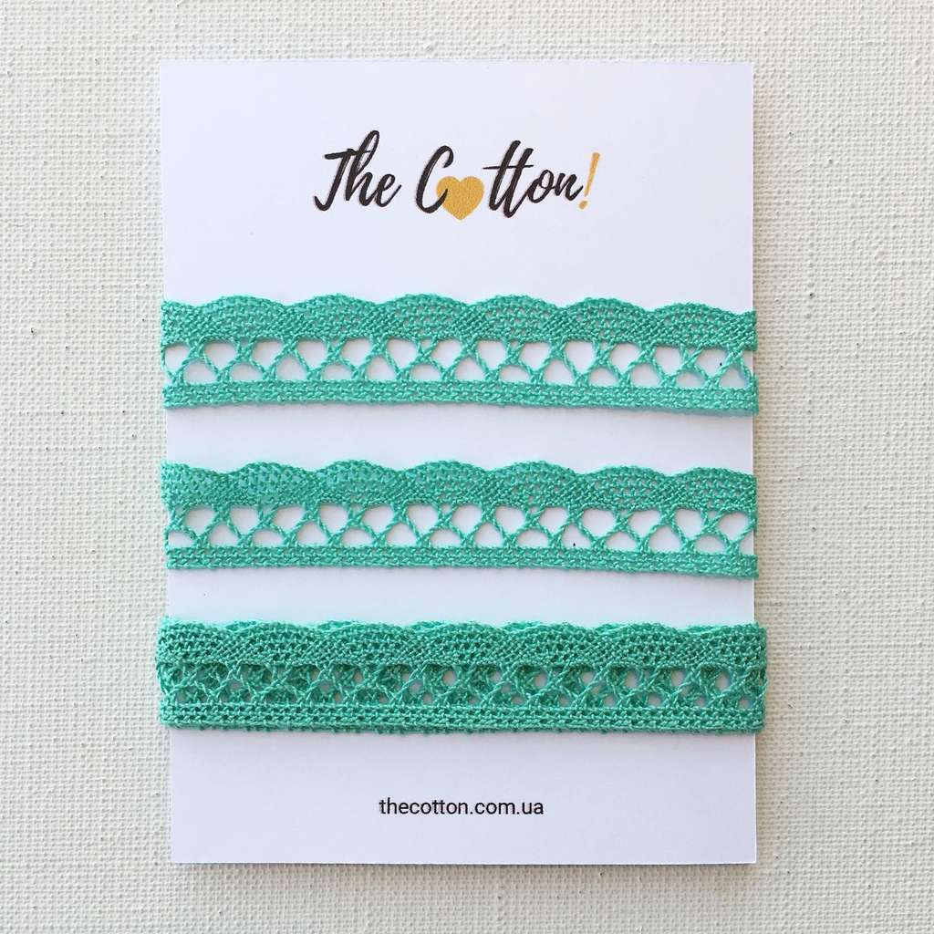 Кружево хлопковое чешское, для шитья и рукоделия, 18 мм - Цвет Мятный