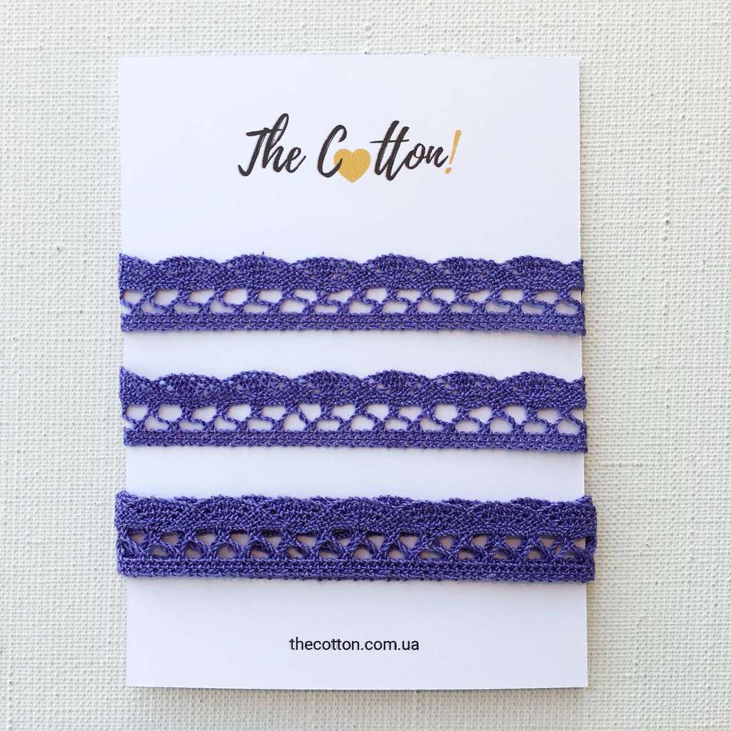 Кружево хлопковое, для шитья и рукоделия, 18 мм - Цвет Сиреневый