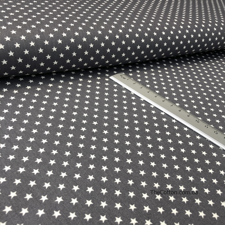 14.151.1. Сатин - Зірочки 5 мм, молочні на графітовому