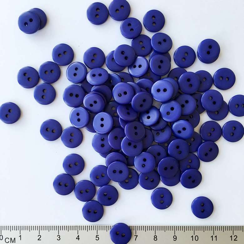 86.01.7.- Гудзики пластикові, 11 мм - Синій - (10 шт.)