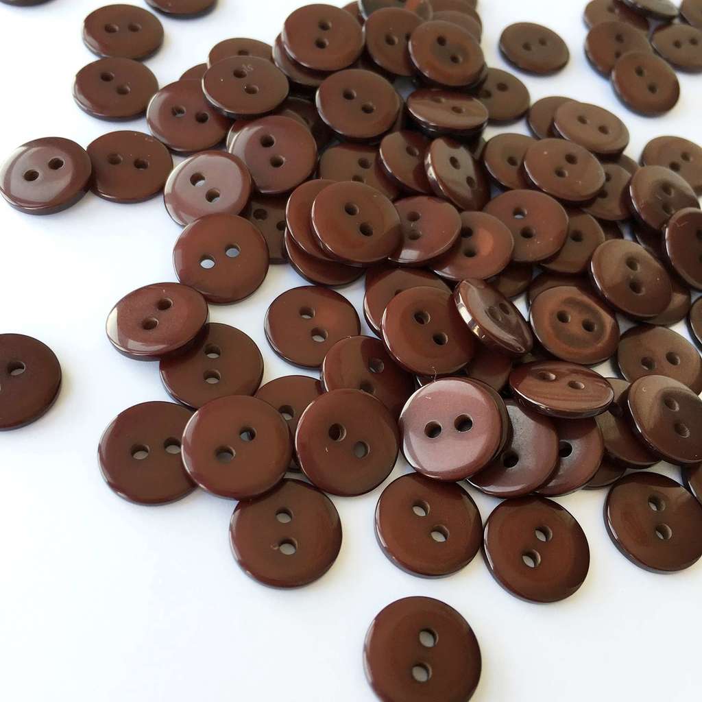 Пуговицы для шитья и рукоделия, пластиковые, 11 мм - Коричневый