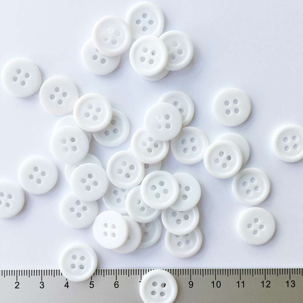 86.02.01.- Гудзики швейні, 15 мм - Білий - (10/100 шт.)