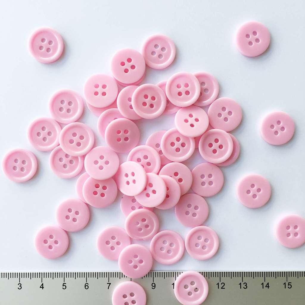 Пуговицы для шитья и рукоделия, пластиковые, 15 мм -  Розовый